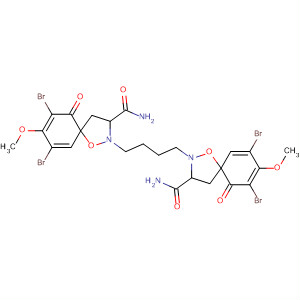 1-Oxa-2-azaspiro[4.5]deca-2,6,8-triene-3-carboxamide,N,N'-1,4-butanediylbis[7,9-dibromo-8-methoxy-10-oxo- molecular structure