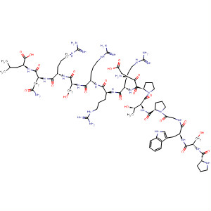 L-Leucine,L-prolyl-L-seryl-L-tryptophylglycyl-L-prolyl-L-threonyl-L-a-aspartyl-L-prolyl-L-arginyl-L-arginyl-L-arginyl-L-seryl-L-arginyl-L-asparaginyl- molecular structure
