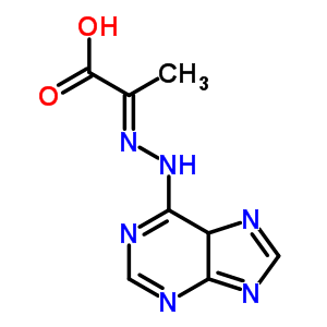(2E)-2-[2-(5H-purin-6-yl)hydrazinylidene]propanoic acid molecular structure