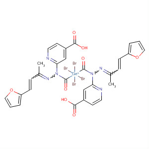 Germanium, tetrabromobis[4-pyridinecarboxylic acid[3-(2-furanyl)-1-methyl-2-propenylidene]hydrazide]- molecular structure