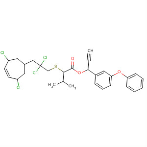 Butanoic acid,2-[[2,2-dichloro-3-(3,6-dichloro-4-cyclohepten-1-yl)propyl]thio]-3-methyl-, 1-(3-phenoxyphenyl)-2-propynyl ester