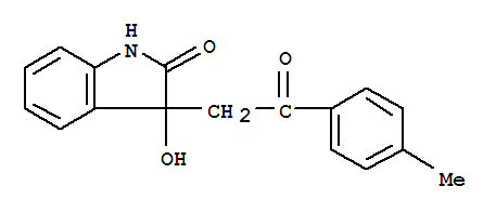 2H-Indol-2-one, 1,3-dihydro-3-hydroxy-3-[2-(4-methylphenyl)-2-oxoethyl]- molecular structure