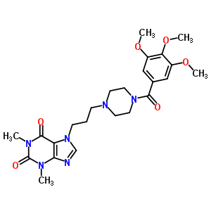 1,3-dimethyl-7-[3-[4-(3,4,5-trimethoxybenzoyl)piperazin-1-yl]propyl]purine-2,6-dione molecular structure