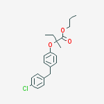 propyl 2-[4-(4-chlorobenzyl)phenoxy]-2-methylbutanoate molecular structure