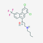 3-(BUTYLAMINO)-1-[1,3-DICHLORO-6-(TRIFLUOROMETHYL)-9-PHENANTHRYL]-1-PROPANOL molecular structure