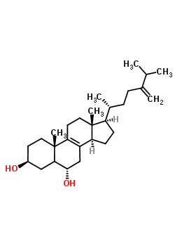 (3beta,6alpha)-ergosta-8,24(28)-diene-3,6-diol molecular structure