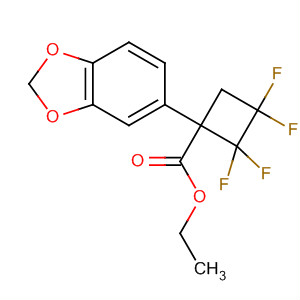 Cyclobutanecarboxylic acid,1-(1,3-benzodioxol-5-yl)-2,2,3,3-tetrafluoro-, ethyl ester molecular structure