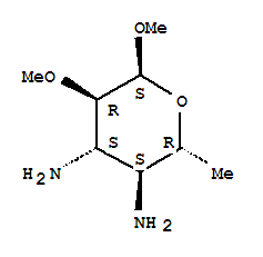 a-D-Glucopyranoside, methyl3,4-diamino-3,4,6-trideoxy-2-O-methyl- molecular structure
