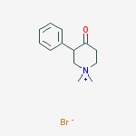 1,1-dimethyl-3-phenylpiperidin-1-ium-4-one;bromide molecular structure
