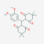 2-[(4,4-dimethyl-2,6-dioxocyclohexyl)-(4-hydroxy-3-methoxyphenyl)methyl]-5,5-dimethylcyclohexane-1,3-dione molecular structure