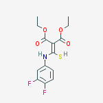 Diethyl 2-[(3,4-difluoroanilino)-sulfanylmethylidene]propanedioate molecular structure