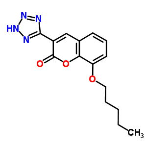 8-(PENTYLOXY)-3-(1H-TETRAZOL-5-YL)-2H-1-BENZOPYRAN-2-ONE molecular structure