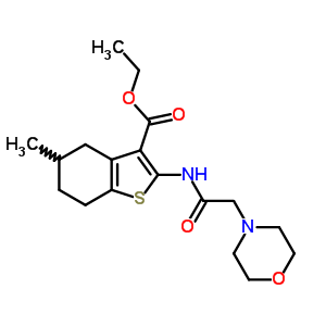 ethyl 5-methyl-2-[(morpholin-4-ylacetyl)amino]-4,5,6,7-tetrahydro-1-benzothiophene-3-carboxylate molecular structure