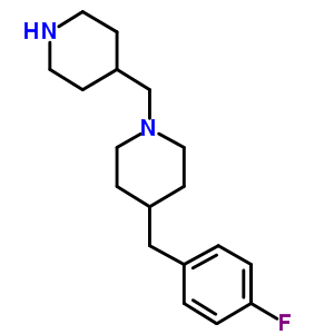 4-[(4-fluorophenyl)methyl]-1-(4-piperidylmethyl)piperidine molecular structure