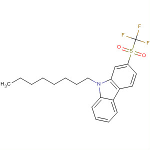9H-Carbazole, 9-octyl-2-[(trifluoromethyl)sulfonyl]- molecular structure