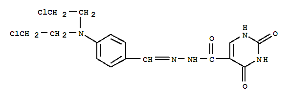 5-Pyrimidinecarboxylicacid, 1,2,3,4-tetrahydro-2,4-dioxo-,2-[[4-[bis(2-chloroethyl)amino]phenyl]methylene]hydrazide molecular structure