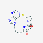 7,8,9,10,17,18-hexahydro-12H,16H-11,15-methano[1,4,9,13]thiatriazacyclohexadecino[4,3,2-gh]purine-12,20-dione molecular structure