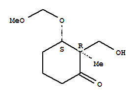 Cyclohexanone,2-(hydroxymethyl)-3-(methoxymethoxy)-2-methyl-, (2R,3S)- molecular structure