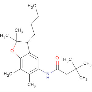 Butanamide,N-(3-butyl-2,3-dihydro-2,2,6,7-tetramethyl-5-benzofuranyl)-3,3-dimethyl- molecular structure