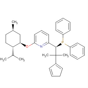 Pyridine,2-[(1S)-2-(1,4-cyclopentadien-1-yl)-1-(diphenylphosphino)-2-methylpropyl]-6-[[(1R,2S,5R)-5-methyl-2-(1-methylethyl)cyclohexyl]oxy]- molecular structure