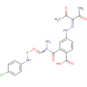 Benzoic acid, 4-[(1-acetyl-2-oxopropylidene)hydrazino]-,2-[[(4-chlorophenyl)amino]thioxomethyl]hydrazide