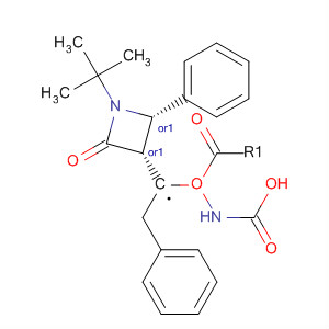 Carbamic acid,[[(3R,4S)-1-(1,1-dimethylethyl)-2-oxo-4-phenyl-3-azetidinyl]methyl]-,phenylmethyl ester, rel- molecular structure