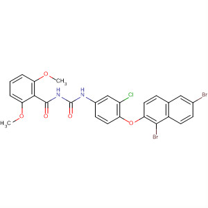 Benzamide,N-[[[3-chloro-4-[(1,6-dibromo-2-naphthalenyl)oxy]phenyl]amino]carbonyl]-2,6-dimethoxy- molecular structure