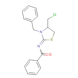 Benzamide, N-[4-(chloromethyl)-3-(phenylmethyl)-2-thiazolidinylidene]- molecular structure