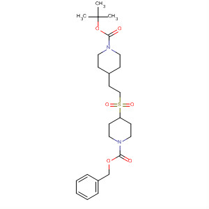 1-Piperidinecarboxylic acid,4-[[2-[1-[(1,1-dimethylethoxy)carbonyl]-4-piperidinyl]ethyl]sulfonyl]-,phenylmethyl ester molecular structure
