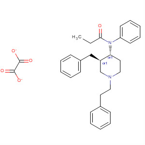 Propanamide,N-phenyl-N-[(3R,4R)-1-(2-phenylethyl)-3-(phenylmethyl)-4-piperidinyl]-,rel-, ethanedioate (1:1) molecular structure