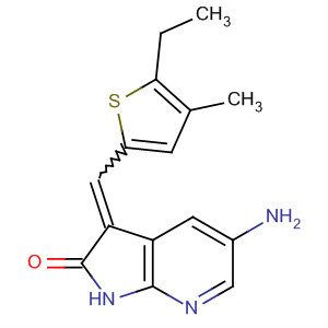 2H-Pyrrolo[2,3-b]pyridin-2-one,5-amino-3-[(5-ethyl-4-methyl-2-thienyl)methylene]-1,3-dihydro- molecular structure