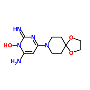 (2E)-6-amino-4-(1,4-dioxa-8-azaspiro[4.5]dec-8-yl)-2-iminopyrimidin-1(2H)-ol molecular structure