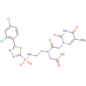 Glycine,N-[2-[[[5-(2,4-dichlorophenyl)-1,3,4-thiadiazol-2-yl]sulfonyl]amino]ethyl]-N-[(3,4-dihydro-5-methyl-2,4-dioxo-1(2H)-pyrimidinyl)acetyl]- molecular structure