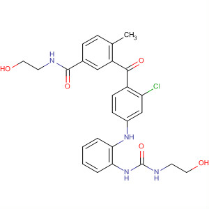 Benzamide,3-[2-chloro-4-[[2-[[[(2-hydroxyethyl)amino]carbonyl]amino]phenyl]amino]benzoyl]-N-(2-hydroxyethyl)-4-methyl- molecular structure