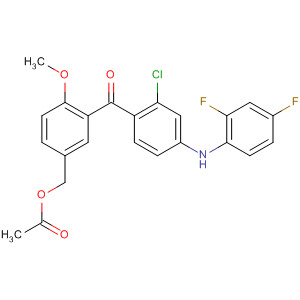 Methanone,[5-[(acetyloxy)methyl]-2-methoxyphenyl][2-chloro-4-[(2,4-difluorophenyl)amino]phenyl]- molecular structure