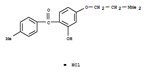 [4-[2-(dimethylamino)ethoxy]-2-hydroxyphenyl] (4-methylphenyl) ketone hydrochloride molecular structure