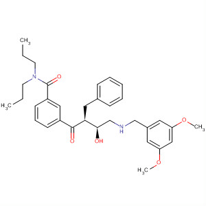 Benzamide,3-[(2S,3S)-4-[[(3,5-dimethoxyphenyl)methyl]amino]-3-hydroxy-1-oxo-2-(phenylmethyl)butyl]-N,N-dipropyl- molecular structure
