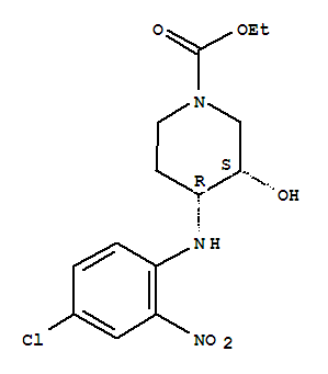 ethyl cis-4-[(4-chloro-2-nitrophenyl)amino]-3-hydroxypiperidine-1-carboxylate molecular structure
