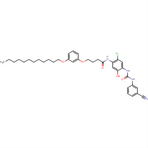 Butanamide,N-[2-chloro-4-[[[(3-cyanophenyl)amino]carbonyl]amino]-5-hydroxyphenyl]-4-[3-(dodecyloxy)phenoxy]- molecular structure