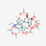 (16beta)-20-ethyl-1,6,16-trimethoxy-4-(methoxymethyl)aconitane-3,8,13,14,15-pentayl pentaacetate molecular structure