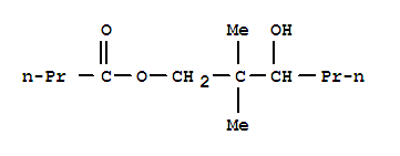 3-hydroxy-2,2-dimethylhexyl butyrate molecular structure