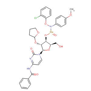 Cytidine, N-benzoyl-2'-O-(tetrahydro-2-furanyl)-, 3'-[2-chlorophenyl(4-methoxyphenyl)phosphoramidate]