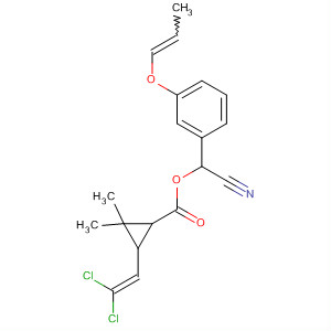 Cyclopropanecarboxylic acid, 3-(2,2-dichloroethenyl)-2,2-dimethyl-,cyano[3-(1-propenyloxy)phenyl]methyl ester molecular structure
