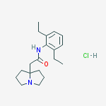N-(2,6-diethylphenyl)-2-(1,2,3,5,6,7-hexahydropyrrolizin-8-yl)acetamide;hydrochloride molecular structure