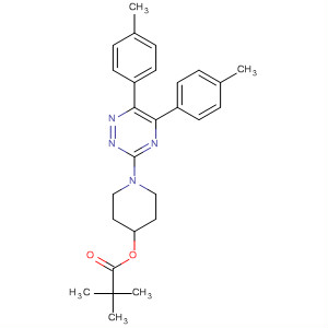 Propanoic acid, 2,2-dimethyl-,1-[5,6-bis(4-methylphenyl)-1,2,4-triazin-3-yl]-4-piperidinyl ester molecular structure