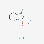 2-[(dimethylamino)methyl]-3-methyl-2,3,4,5,6,7-hexahydro-1H-inden-1-one hydrochloride molecular structure