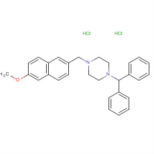 Piperazine, 1-(diphenylmethyl)-4-[(6-methoxy-2-naphthalenyl)methyl]-,dihydrochloride molecular structure