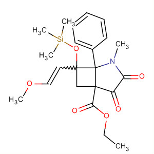 2-Azabicyclo[3.2.0]heptane-5-carboxylic acid,7-(2-methoxyethenyl)-2-methyl-3,4-dioxo-1-phenyl-7-[(trimethylsilyl)oxy]-,ethyl ester molecular structure