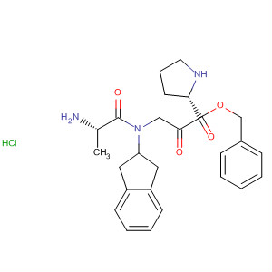 L-Proline, 1-[N-L-alanyl-N-(2,3-dihydro-1H-inden-2-yl)glycyl]-,phenylmethyl ester, monohydrochloride molecular structure
