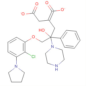 1-Piperazineethanol,a-[[2-chloro-3-(1-pyrrolidinyl)phenoxy]methyl]-4-phenyl-,(2Z)-2-butenedioate (salt) molecular structure